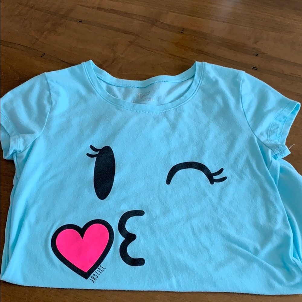 Justice emoji kissy face top sz 12